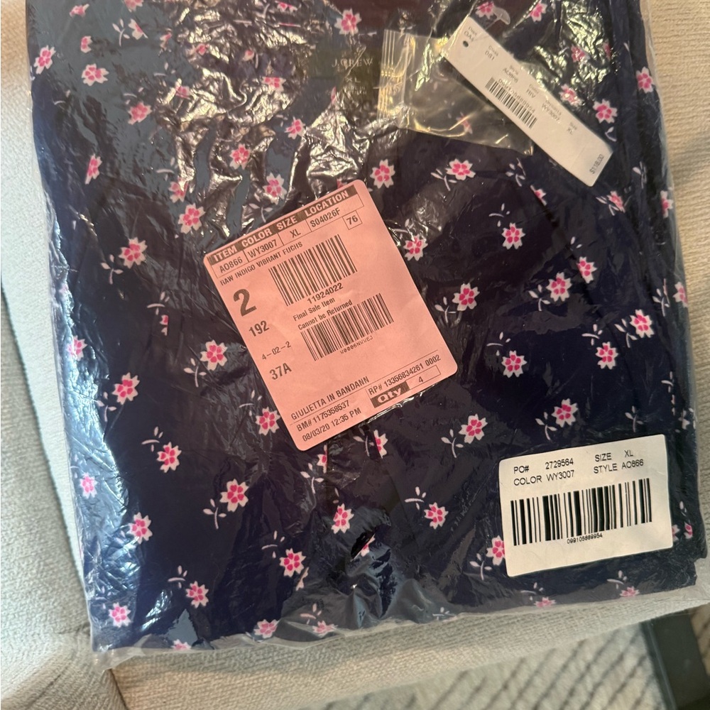 J. Crew Navy and Pink Floral Dress